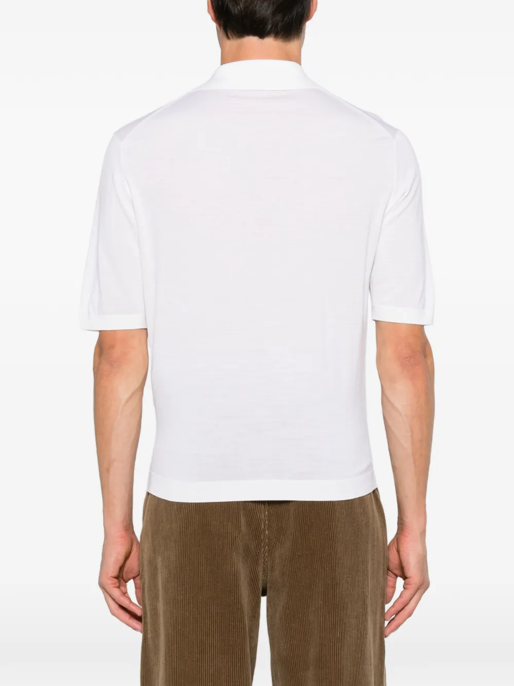 Jil Sander short-sleeve wool polo shirt Wit