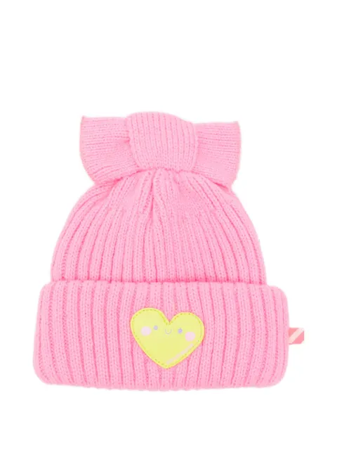 Billieblush bow-detail heart-patch beanie hat
