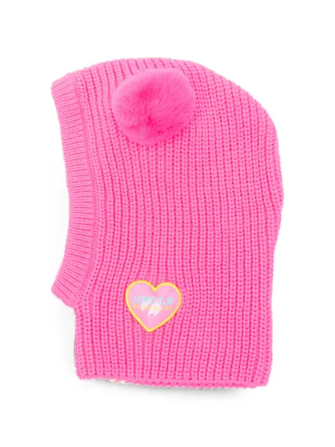 Billieblush pom-pom heart-patch balaclava