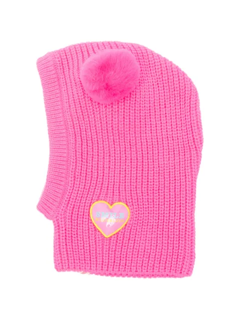 Billieblush pom-pom heart-patch balaclava