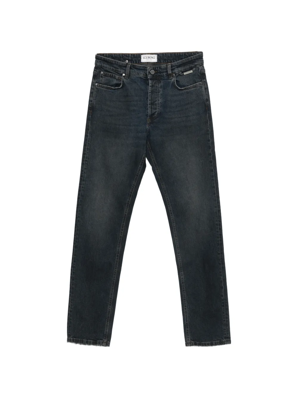 Iceberg logo-plaque straight-leg jeans - Blu