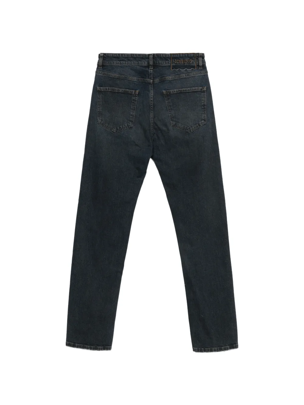 Iceberg Straight jeans met logoplakkaat Blauw