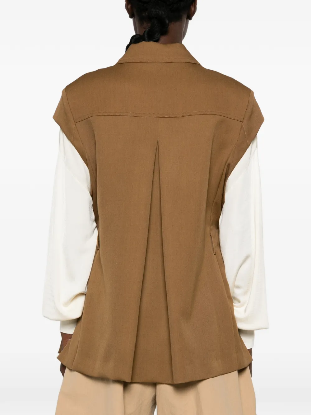 Erika Cavallini Malik gilet met knopen Bruin