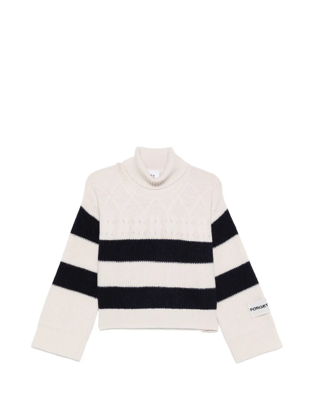 Erika Cavallini cable-knit striped sweater