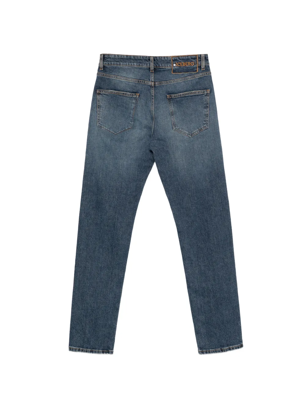 Iceberg logo-plaque straight-leg jeans Blauw