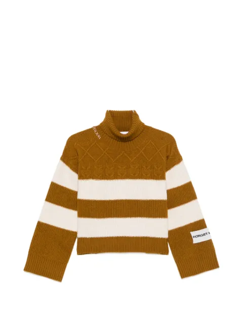 Erika Cavallini Gestreifter Pullover mit Zopfmuster