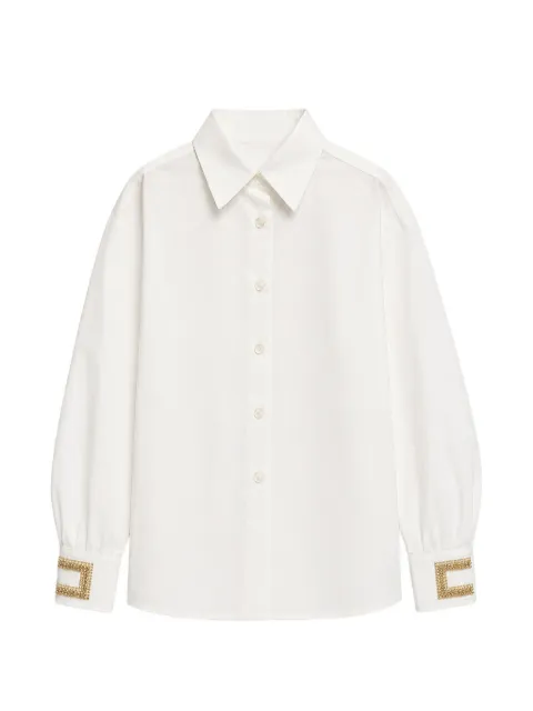 Elisabetta Franchi La Mia Bambina bead-embellished long-sleeve shirt