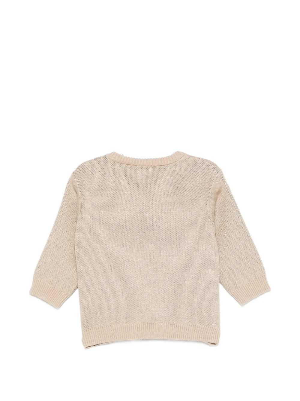 Fendi Kids Intarsia trui met knoopsluiting Beige