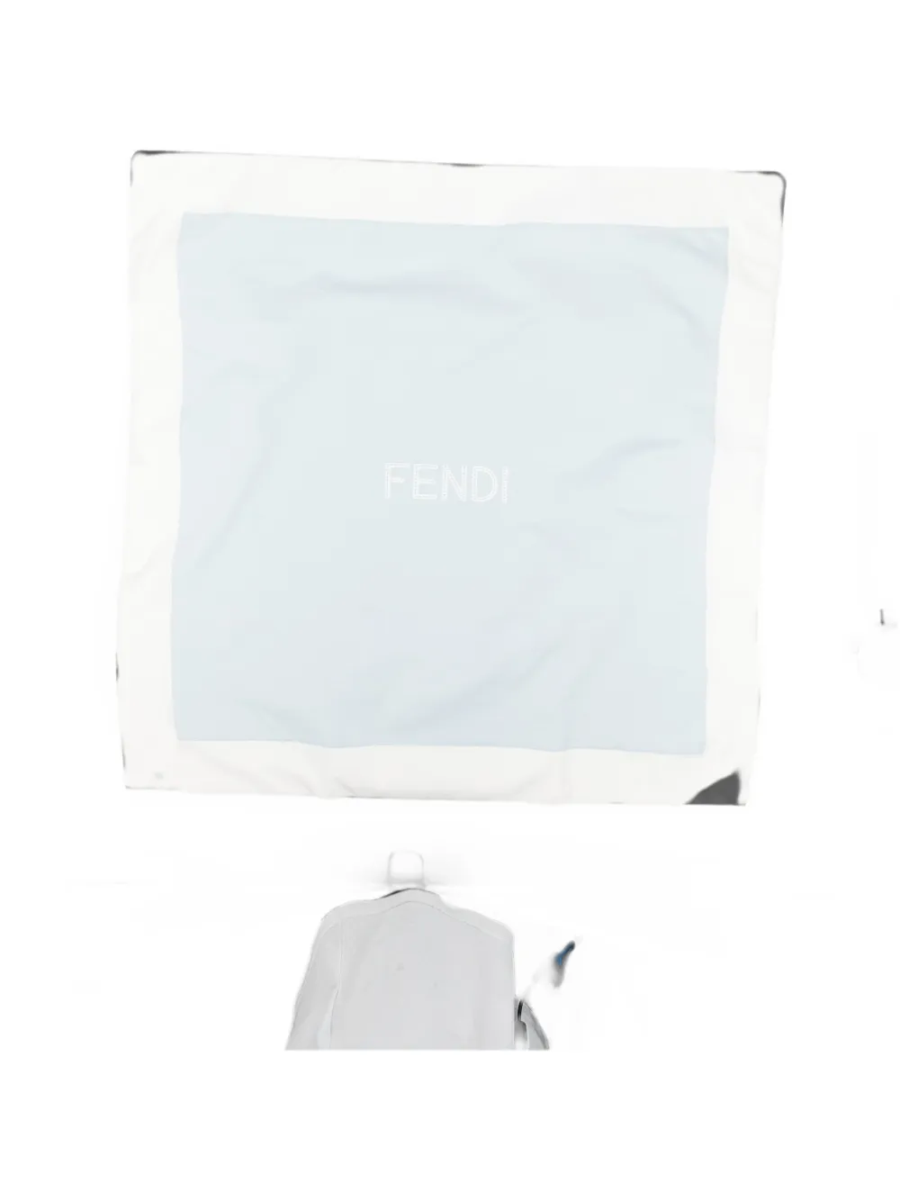 Fendi Kids logo-embroidered blanket - Blu