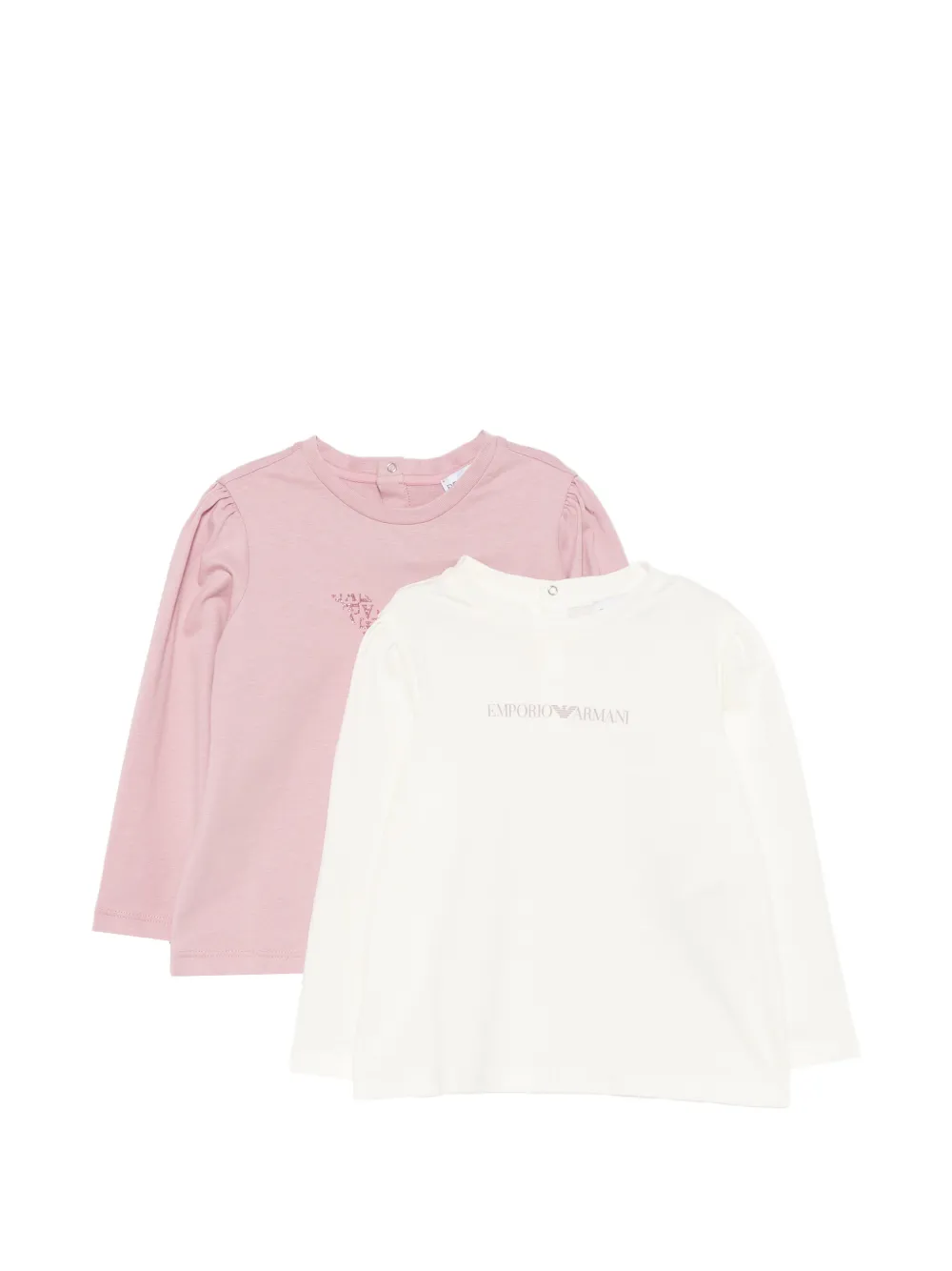 Emporio Armani Kids logo-print puff-sleeve T-shirts set (set of two) - Toni neutri