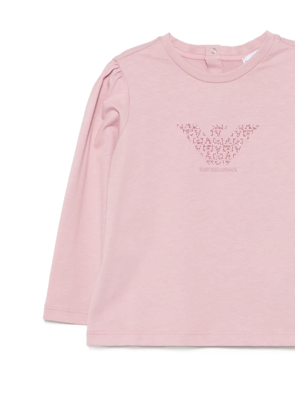 Emporio Armani Kids Twee T-shirts met pofmouwen en logoprint Beige