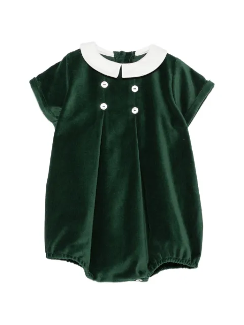 Mariella Ferrari pelele de terciopelo con cuello Peter Pan