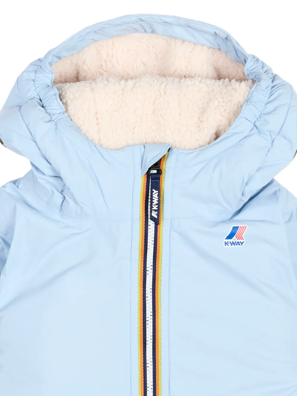 K Way Kids E. Le Vrai 4.0 Claudine Orsetto jack met capuchon en logo-patch Blauw