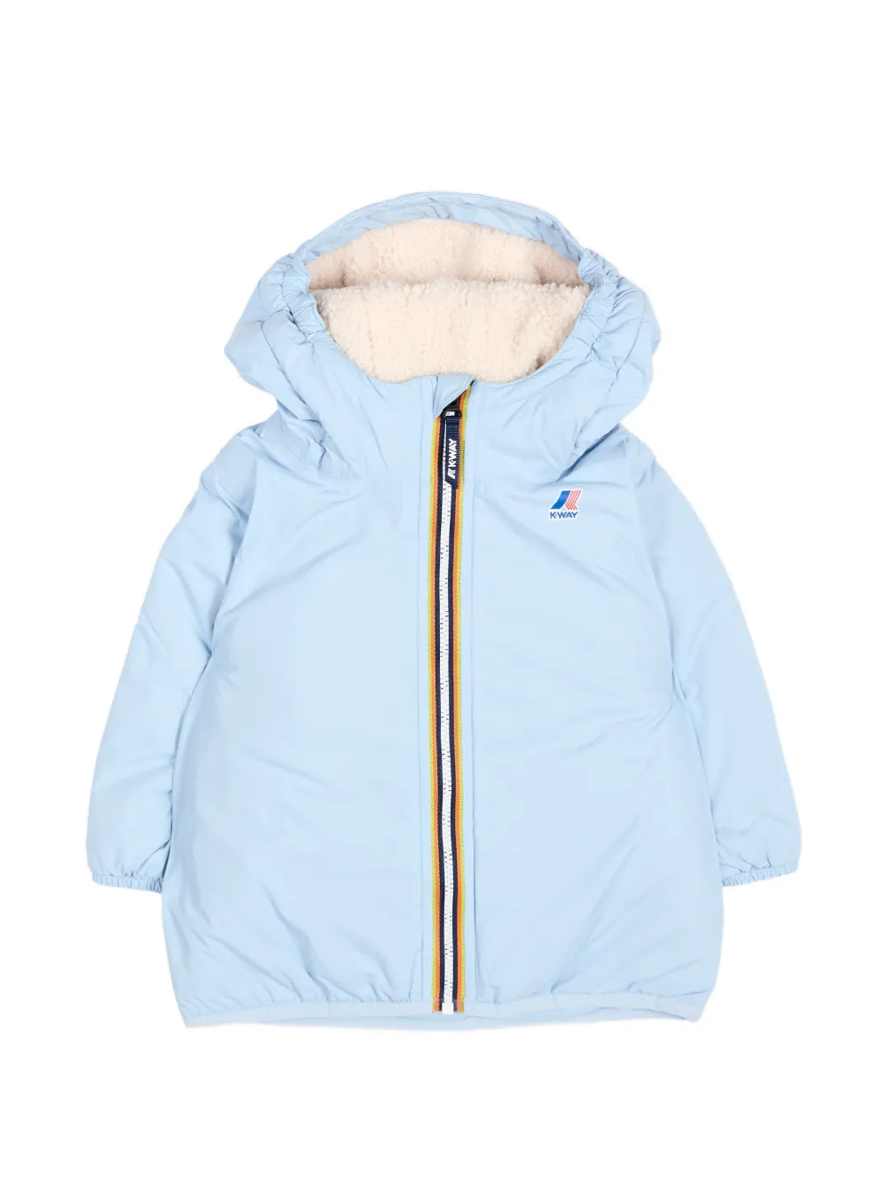 K Way Kids E. Le Vrai 4.0 Claudine Orsetto logo-patch hooded jacket - Blu