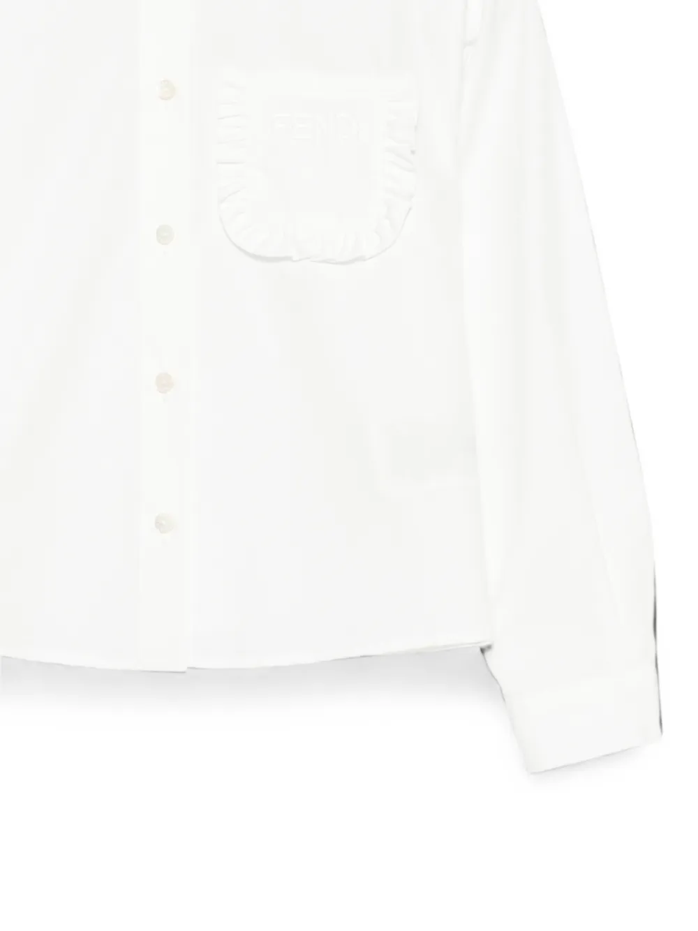 Fendi Kids ruffle-trim shirt Wit