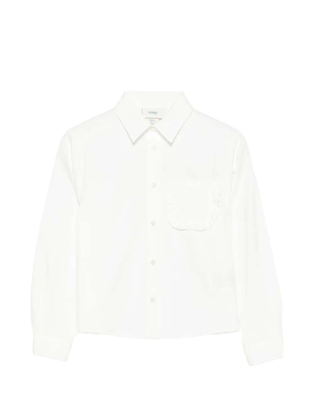 Fendi Kids ruffle-trim shirt - Bianco