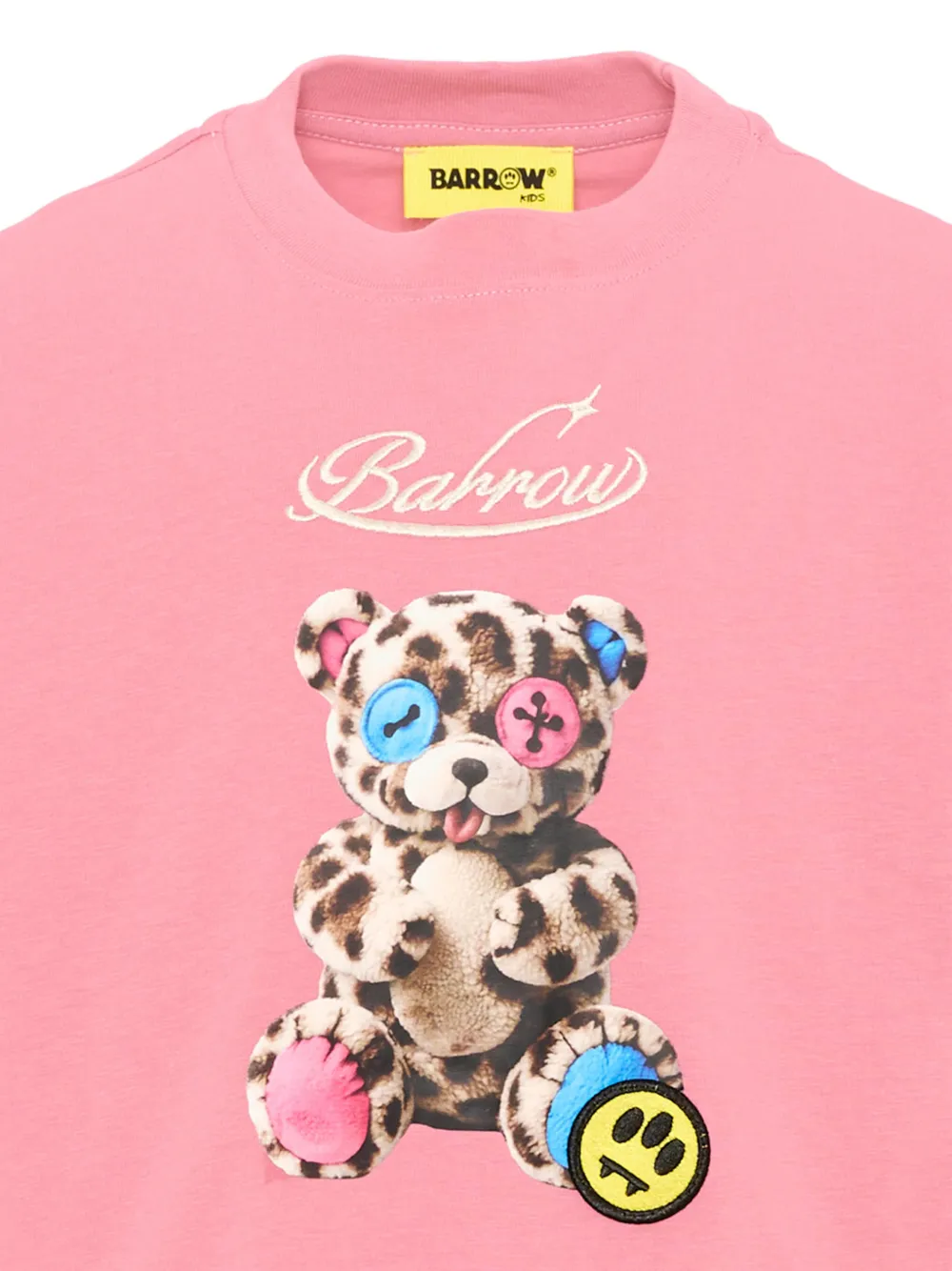 Barrow kids T-shirt met geborduurd logo en teddybeer-print Roze