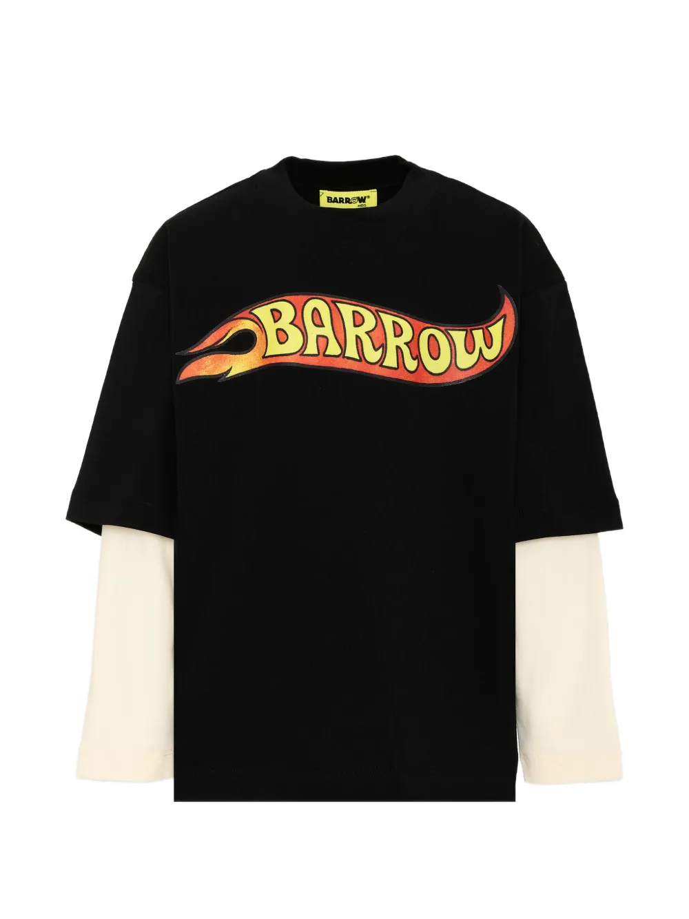 Barrow kids logo-print layered-sleeve T-shirt - Nero