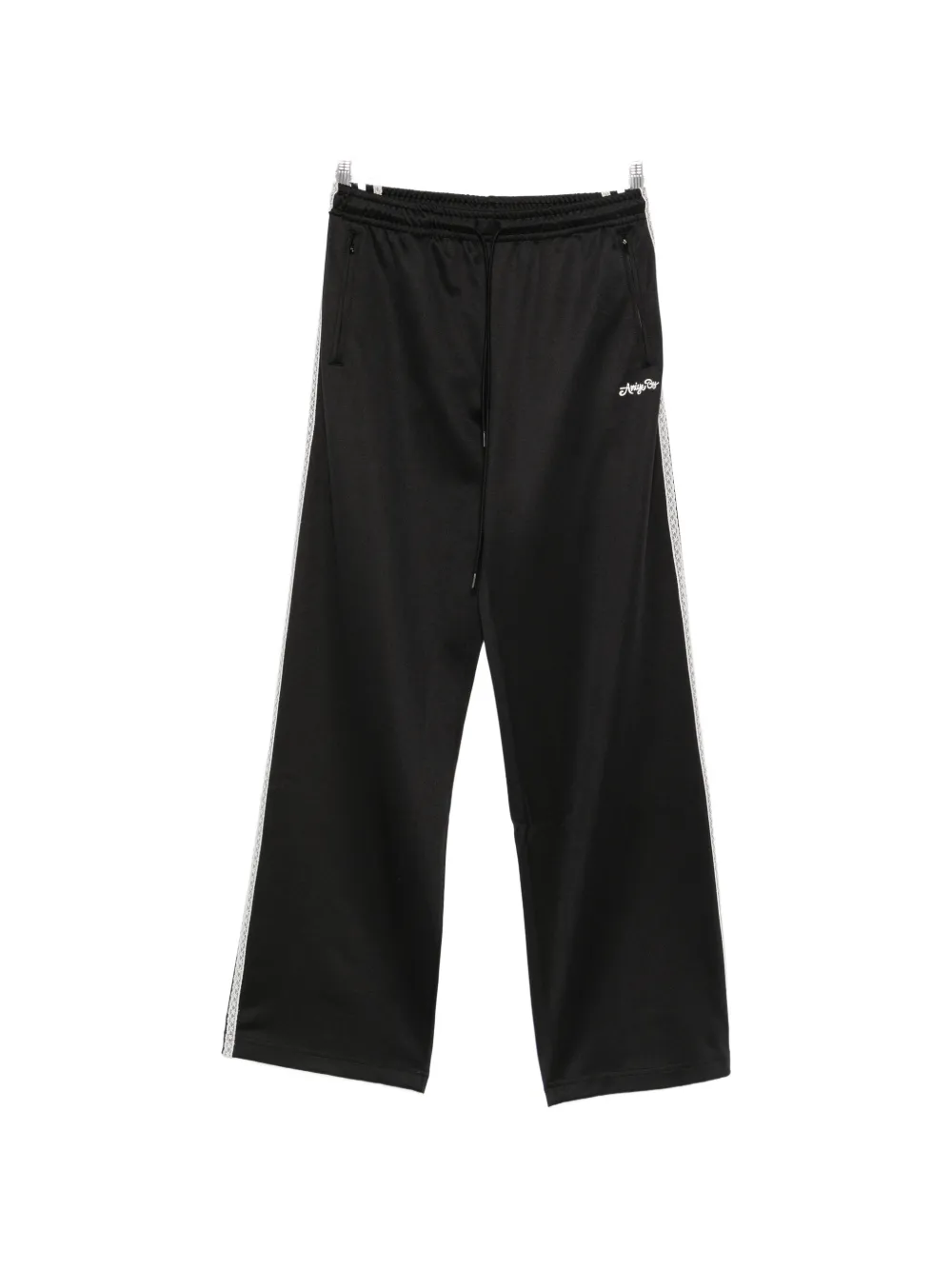 Aniye By Sienna lace-trim side-stripe track pants - Schwarz