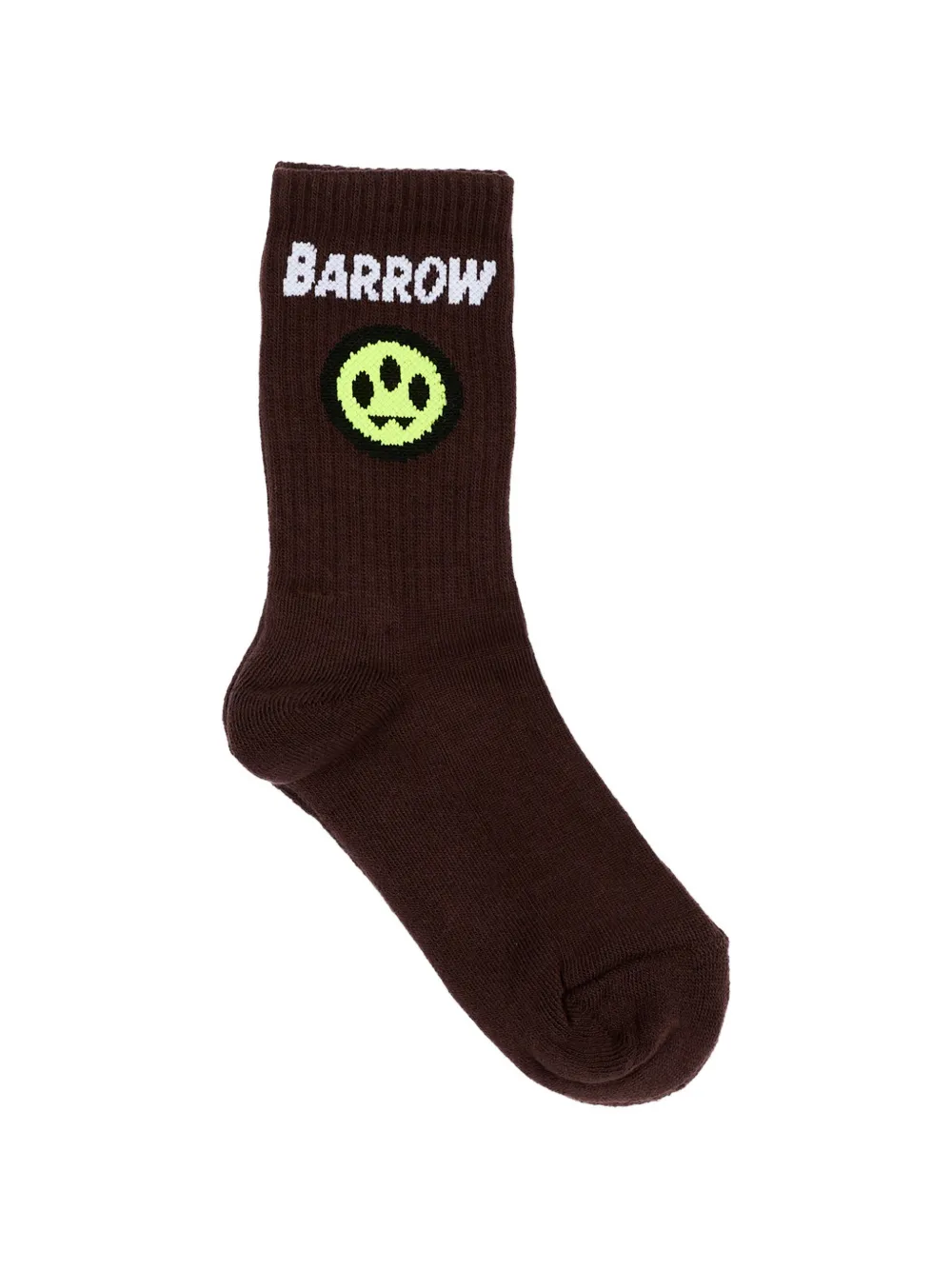 Barrow kids logo-intarsia ribbed-knit socks - Marrone