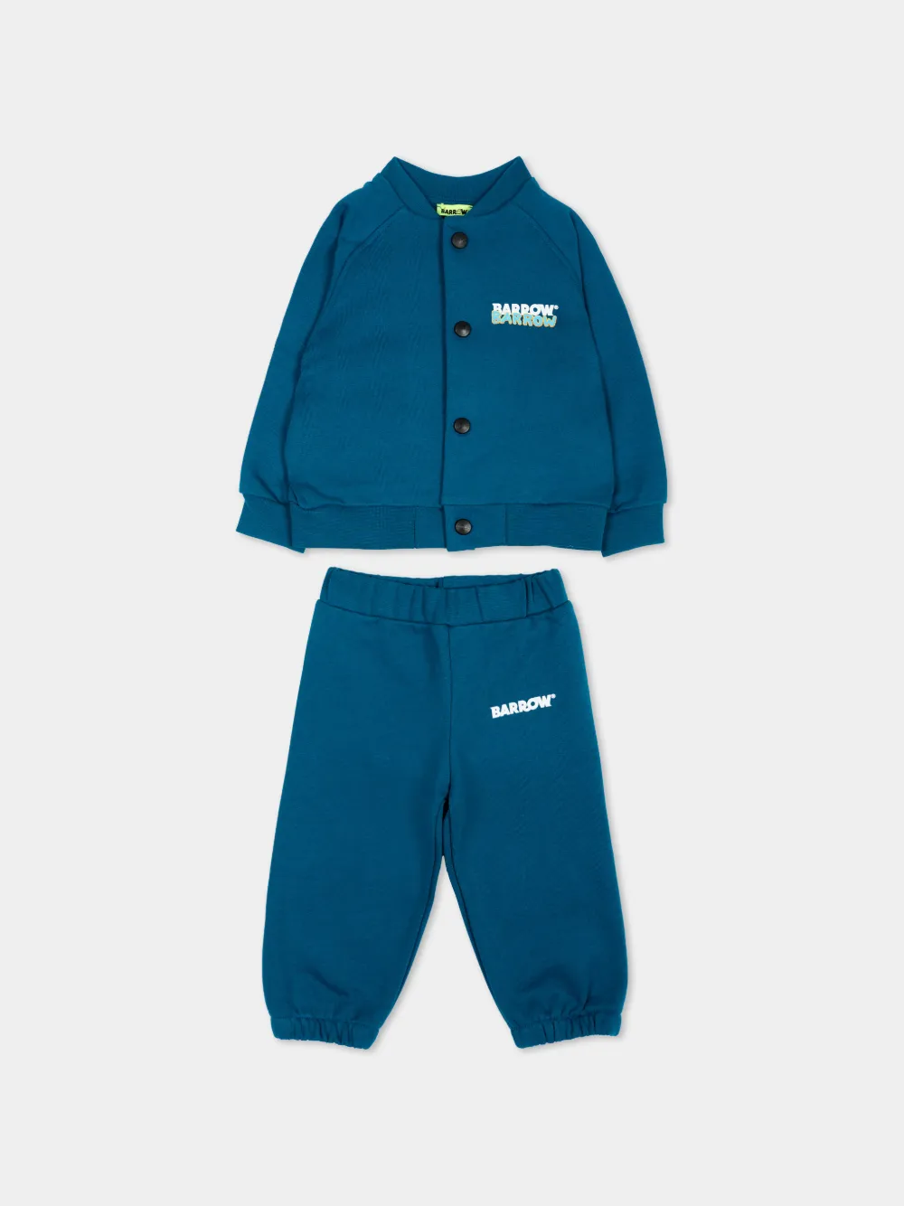 Barrow kids button-up jacket and track pants set - Blu