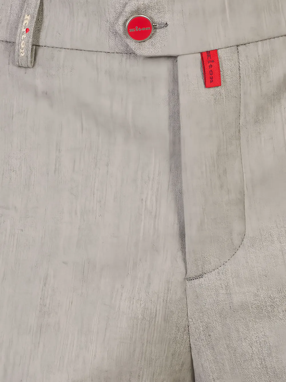 Kiton Straight broek met logopatch Grijs