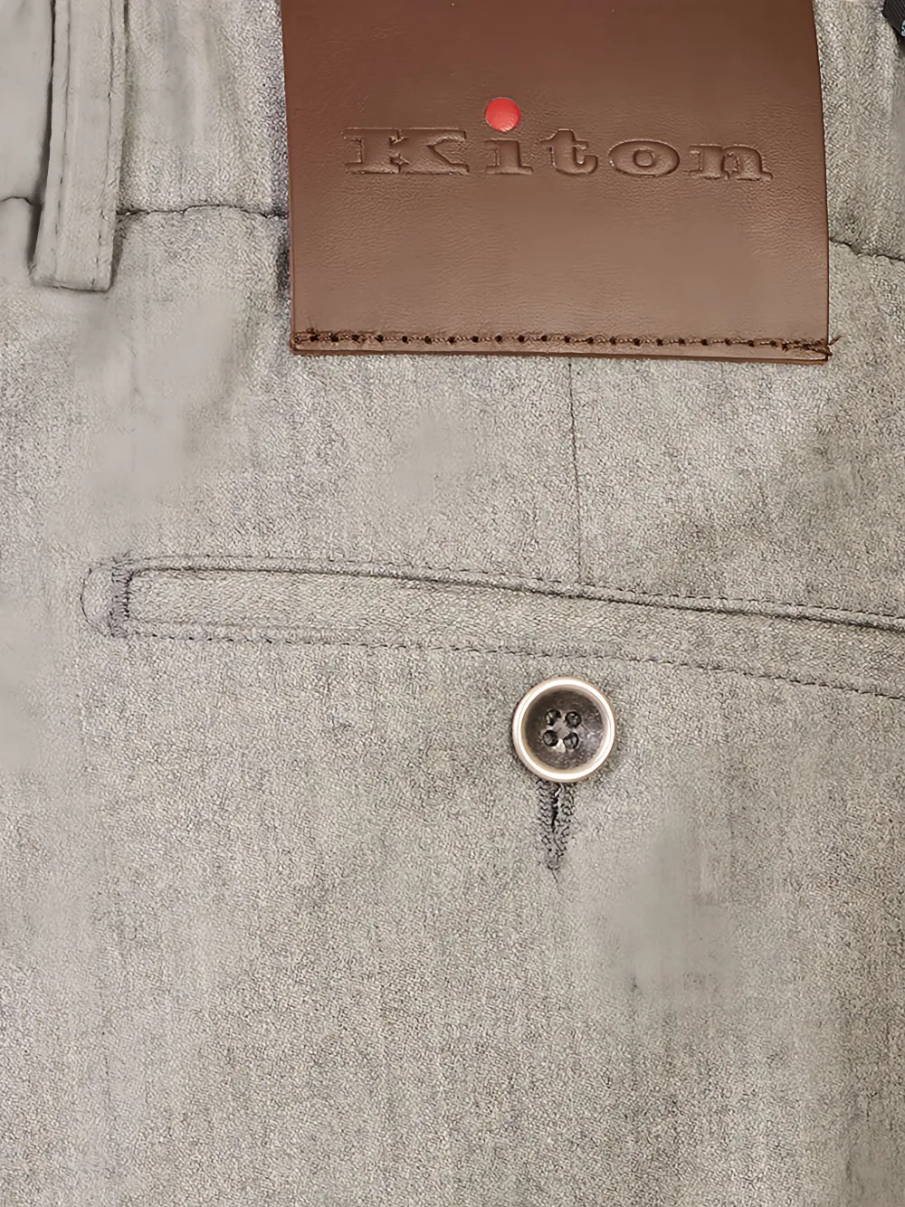 Kiton Straight broek met logopatch Grijs