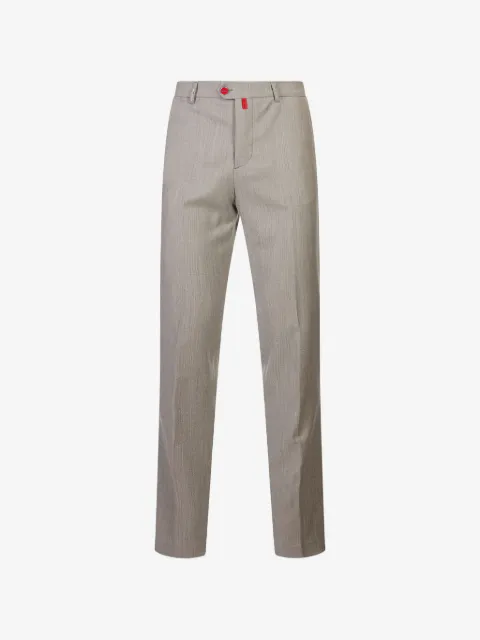 Kiton logo-patch straight-leg trousers