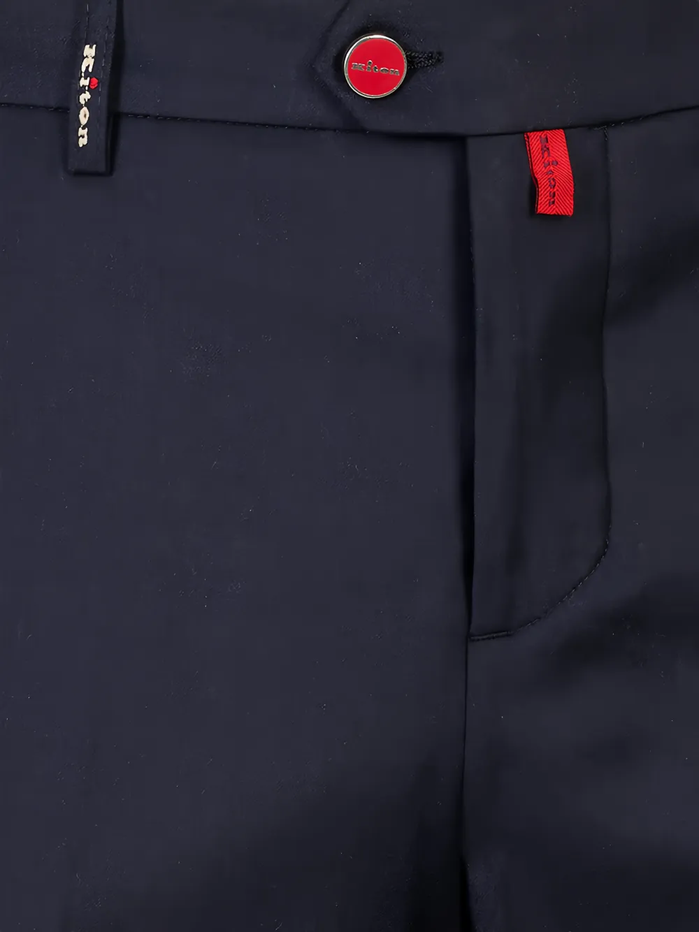 Kiton Straight broek met logopatch Blauw
