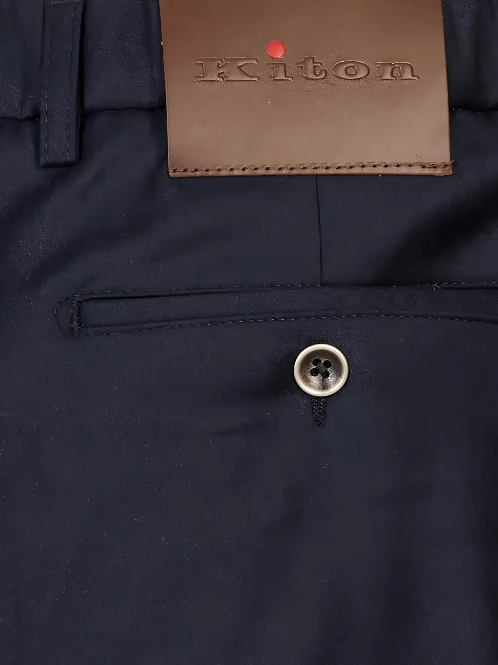 Kiton Straight broek met logopatch Blauw