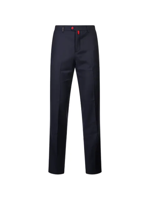 Kiton logo-patch straight-leg trousers