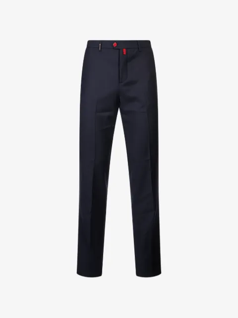 Kiton logo-patch straight-leg trousers