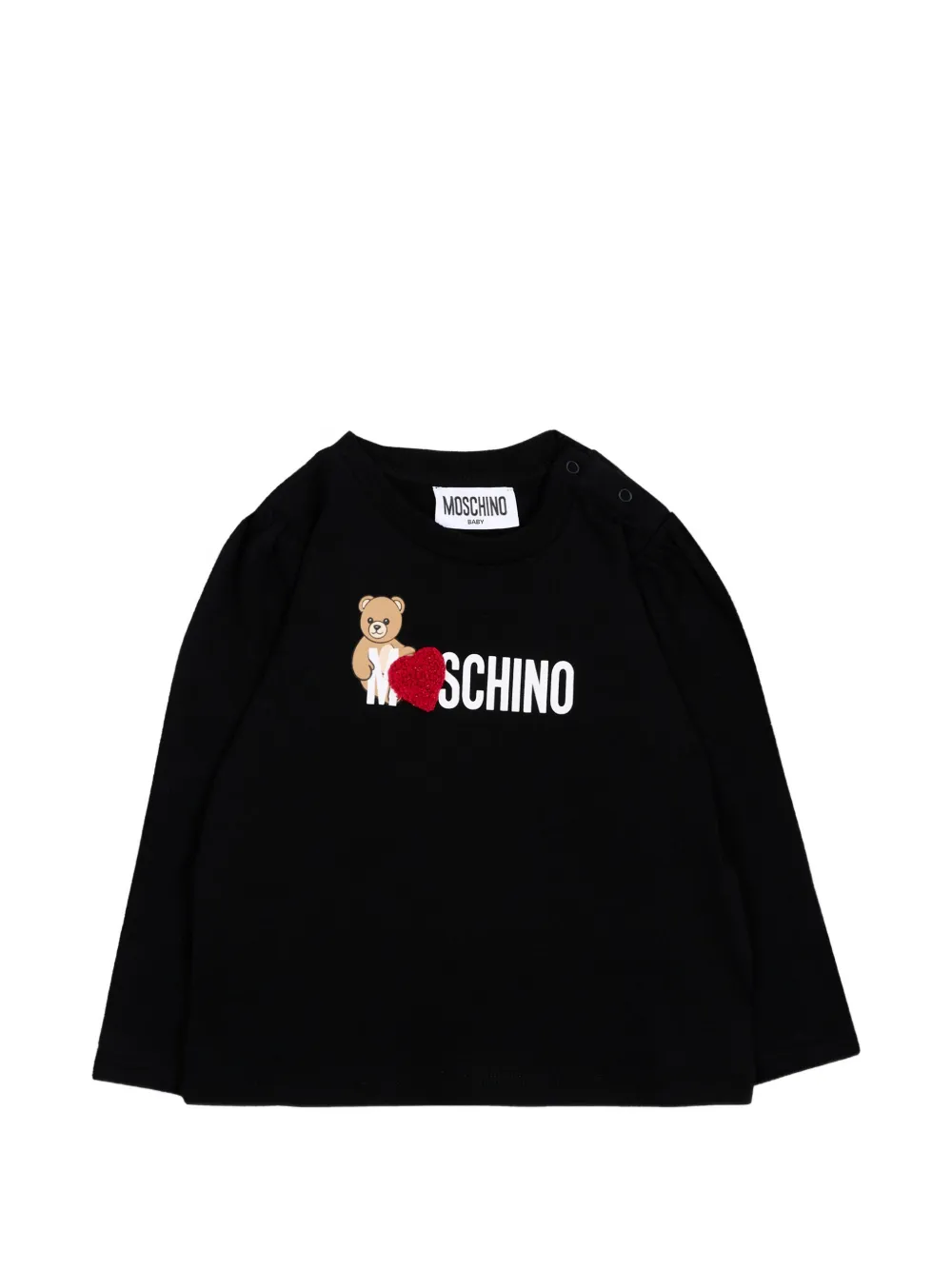 Moschino Kids Teddy Bear logo-print T-shirt - Nero