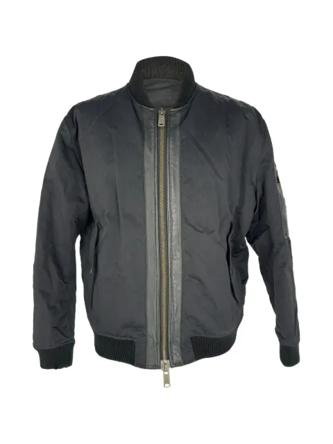 Alexander McQueen Pre-Owned 2010-2020s leather-trim bomber jacket