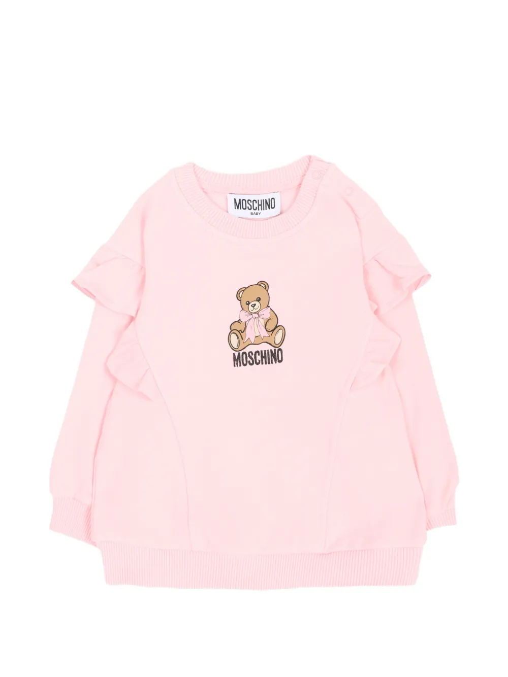 Moschino Kids Teddy Bear ruffled sweater - Rosa
