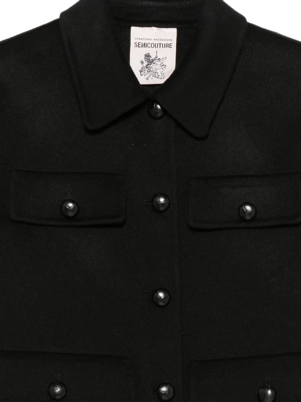 Semicouture Button-up jack Zwart