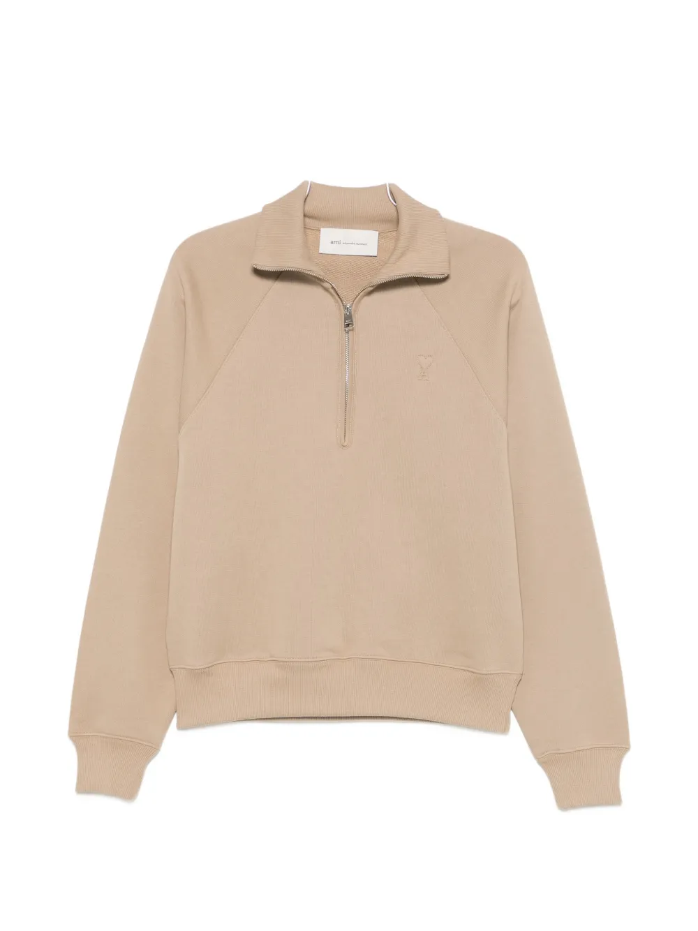 AMI Paris Ami de Coeur quarter-zip sweater - Nude