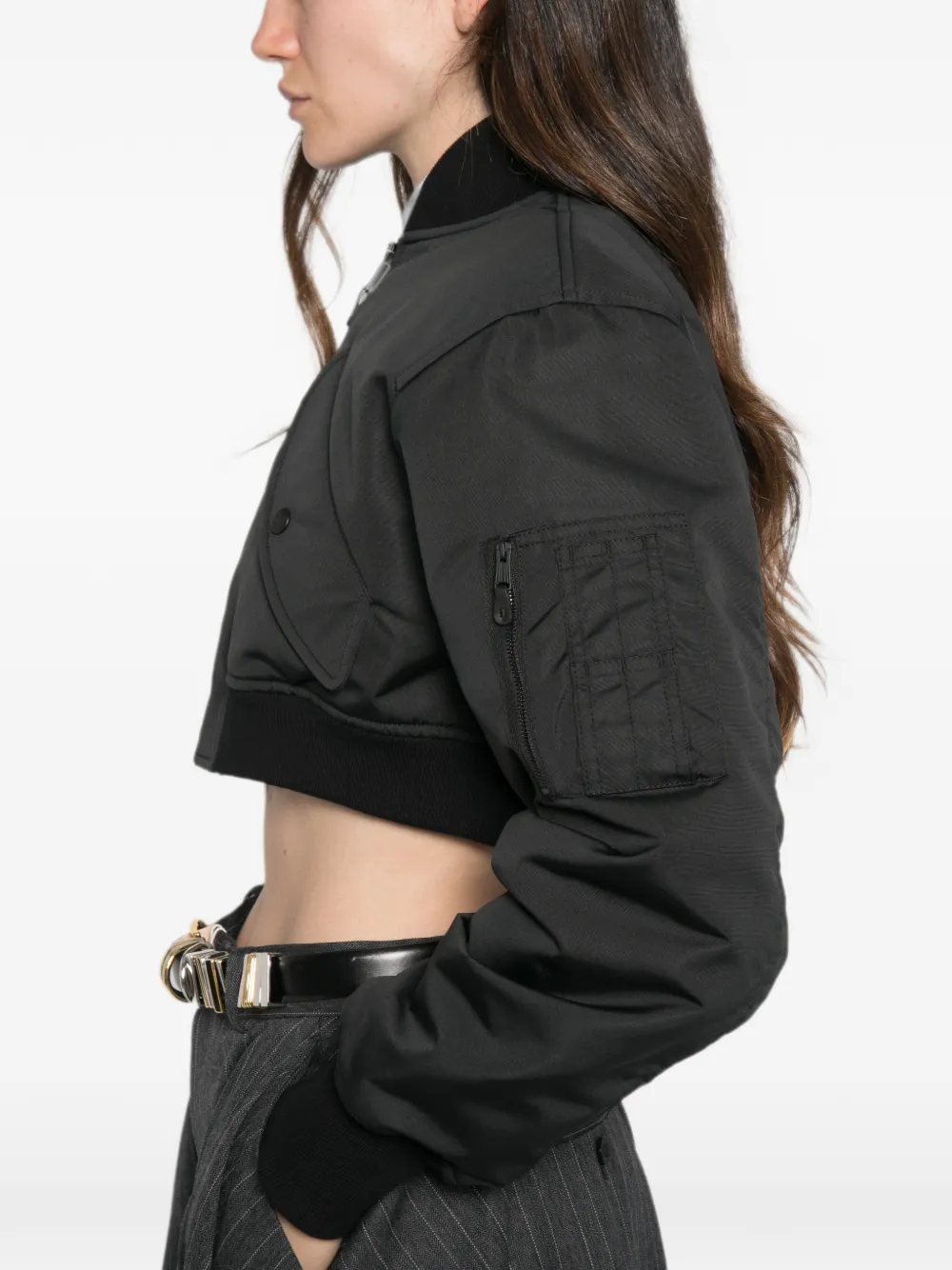 Balenciaga Cropped bomberjack Zwart