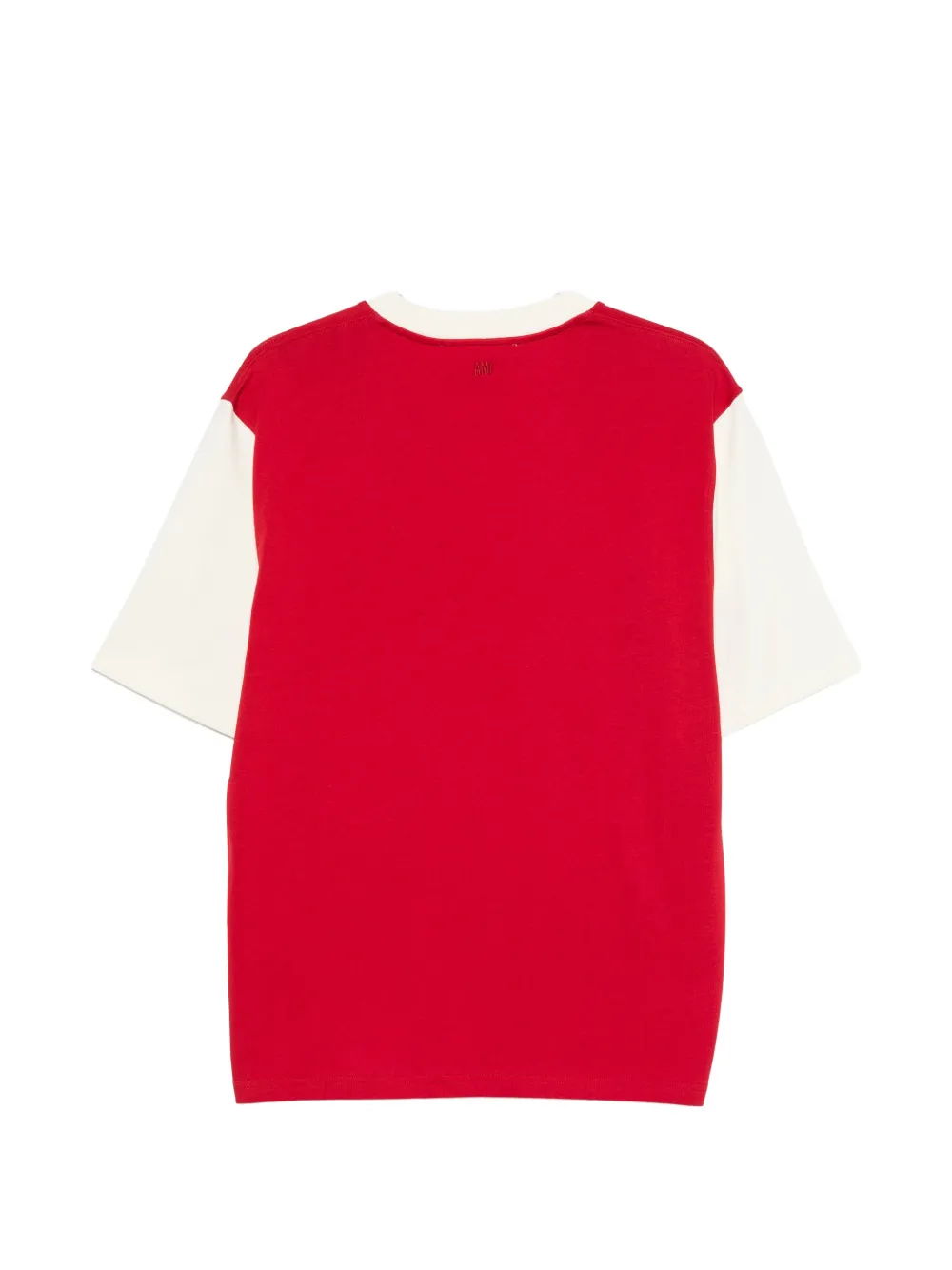AMI Paris T-shirt met colourblocking en logoprint Rood