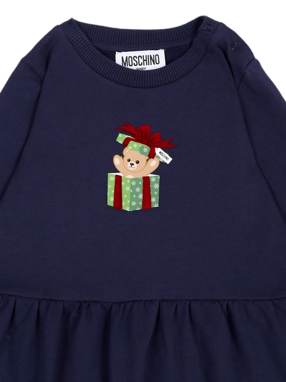 Moschino Kids Jurk met ruches Blauw