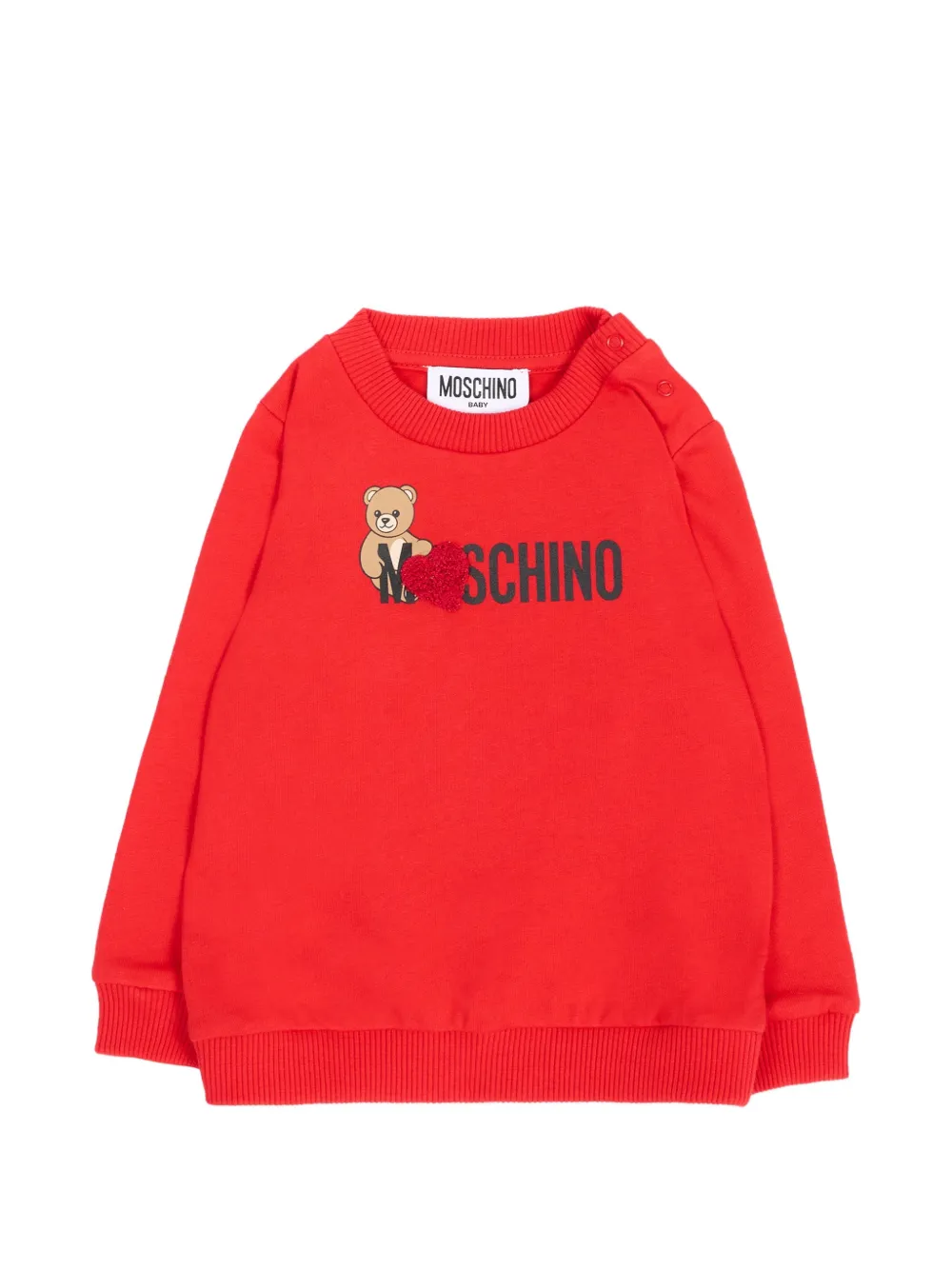 Moschino Kids Teddy Bear logo-print sweater - Rosso