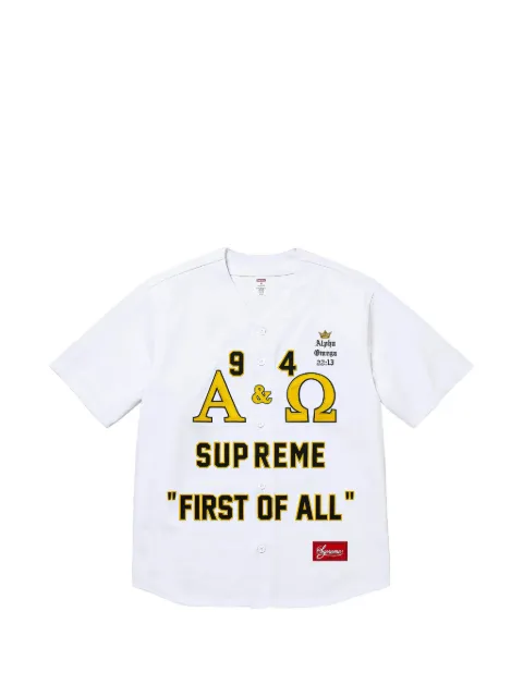 Supreme Alpha Omega baseball jersey shirt