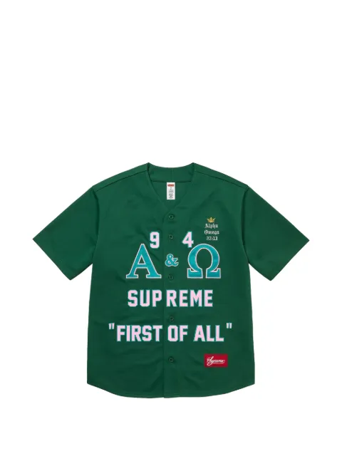 Supreme Alpha Omega baseball jersey shirt