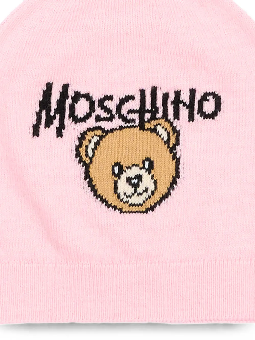 Moschino Kids Sjaal met teddybeer intarsia Roze
