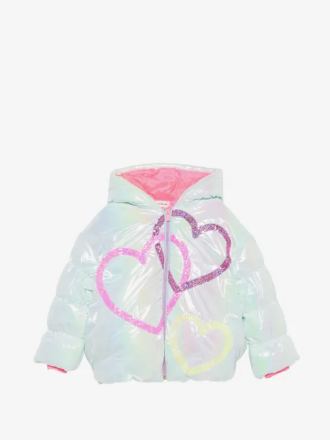 Billieblush sequin-heart hooded jacket