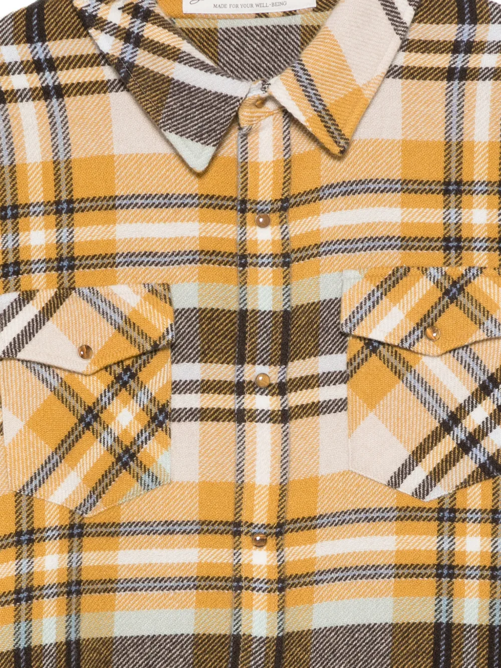 GOD'S TRUE CASHMERE Geruit kasjmier overhemd Geel