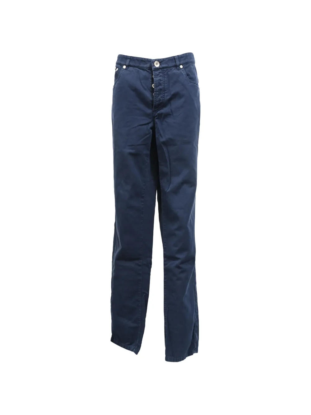 Brunello Cucinelli Vintage straight-leg cotton trousers - Blau