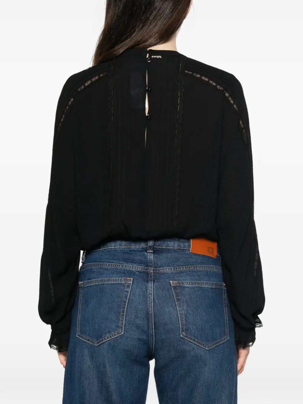 TWINSET Shirt met afwerking van kant Zwart