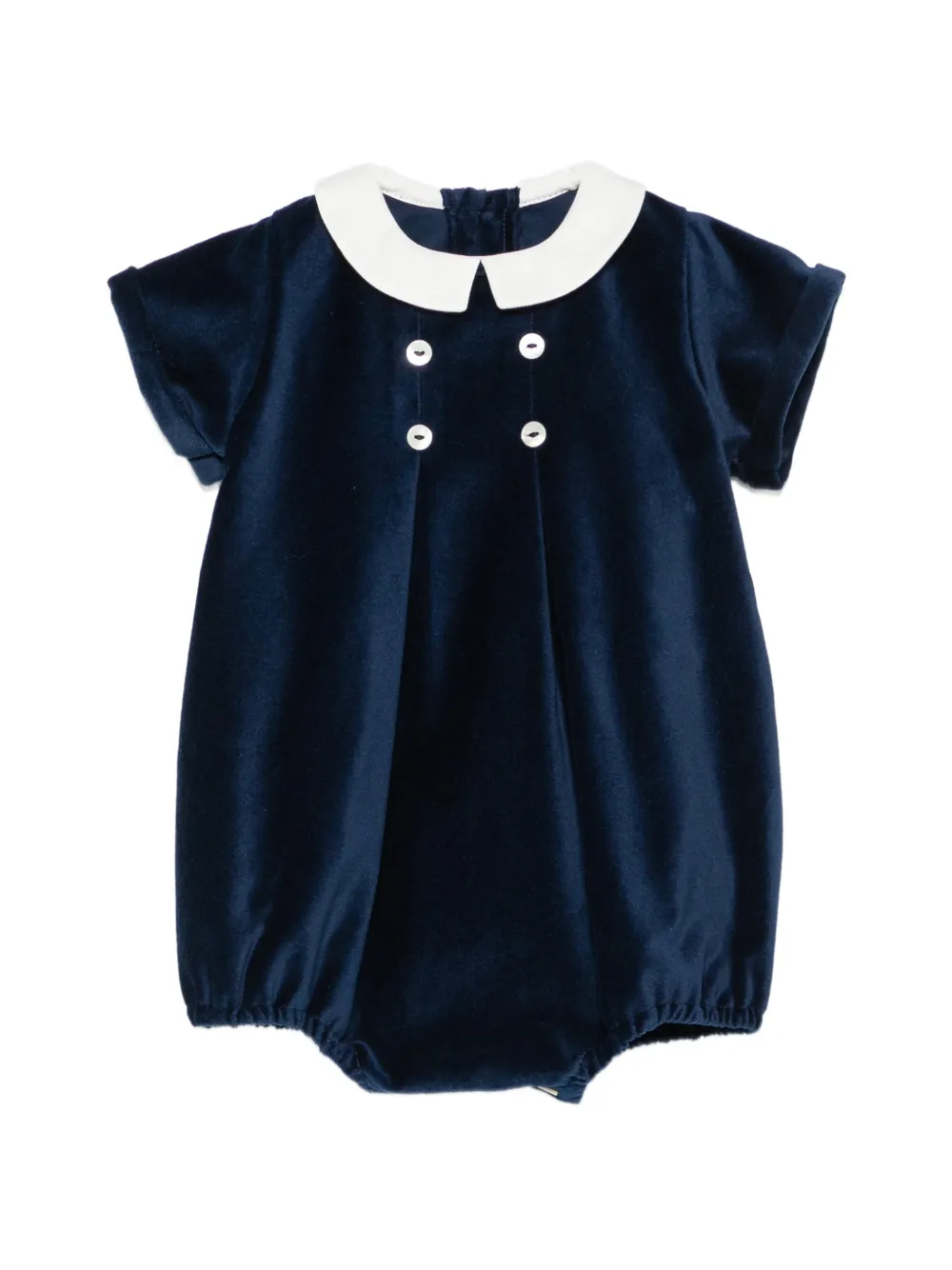 Mariella Ferrari barboteuse en velours à col claudine - Bleu Mariella Ferrari barboteuse en velours à col claudine - Bleu