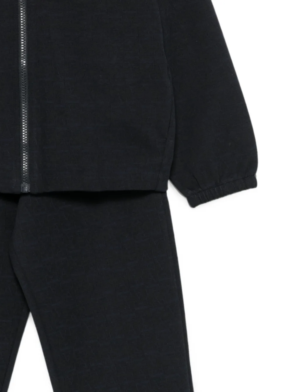 Emporio Armani Kids Trainingspak met logo-patroon en rits Blauw